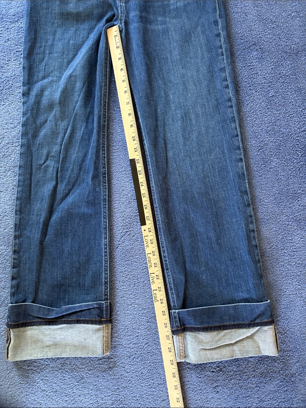 Pilcro Straight-Leg Jeans in Blue with Rolled Cuffs - Picture 6 of 9